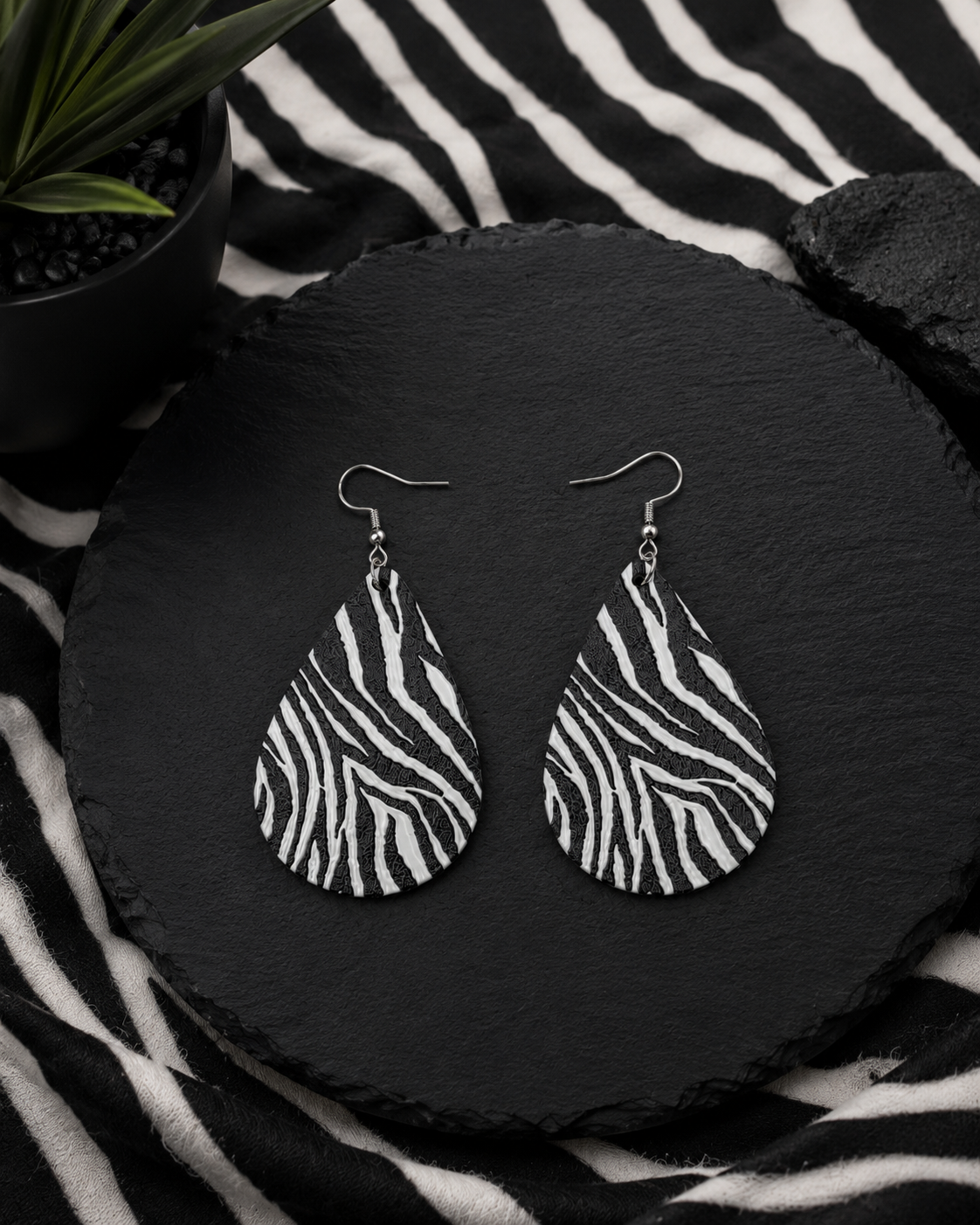 Zebra Print Earrings