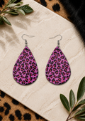 Pink Leopard Print Earrings