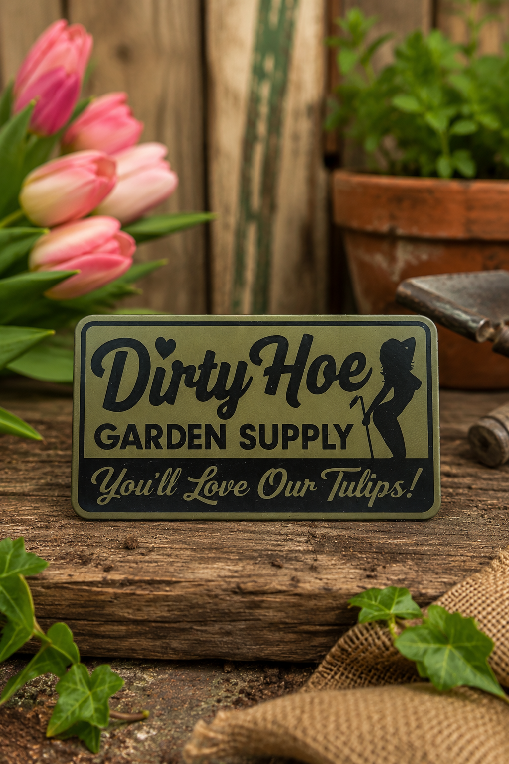 Dirty Hoe Garden Supply Laser Engraved Hat Patch