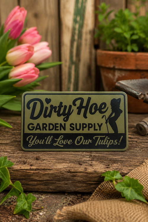 Dirty Hoe Garden Supply Laser Engraved Hat Patch