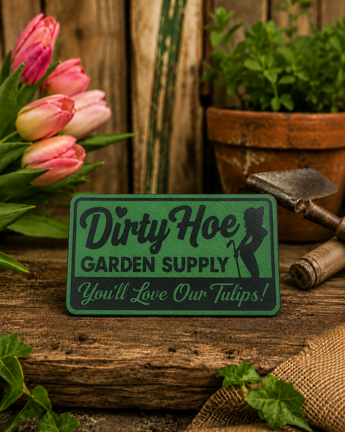 Dirty Hoe Garden Supply Laser Engraved Hat Patch