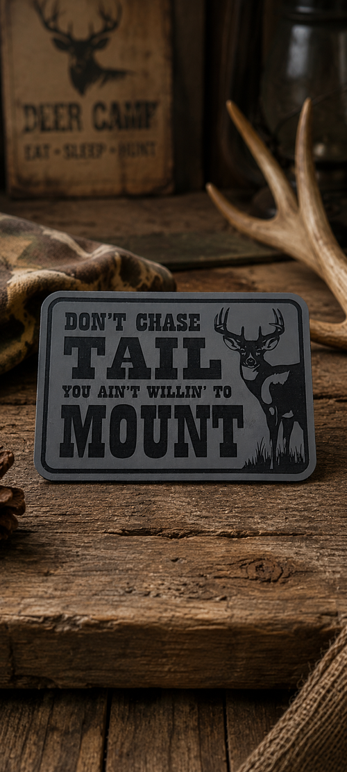 Chase Tail Laser Engraved Hat Patch