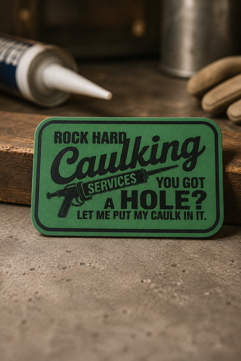 Rock Hard Caulking Laser Engraved Hat Patch