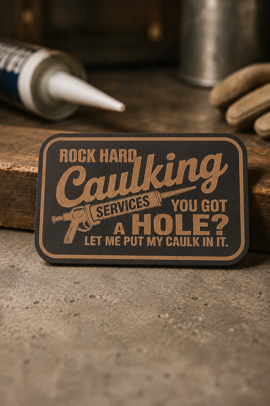 Rock Hard Caulking Laser Engraved Hat Patch