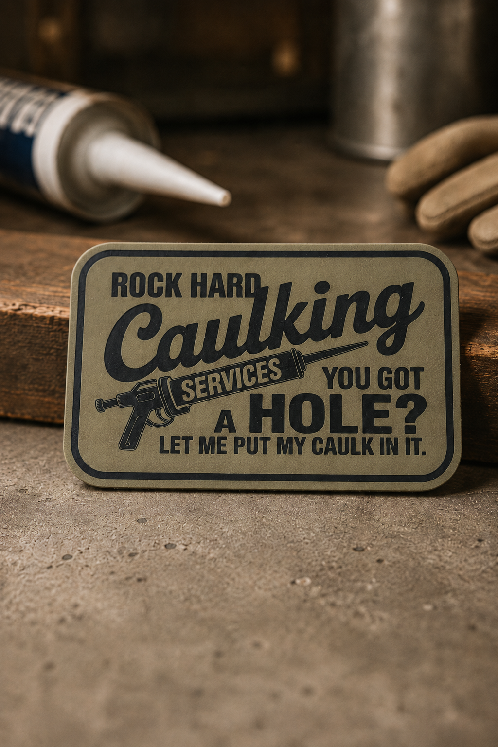 Rock Hard Caulking Laser Engraved Hat Patch